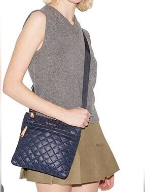 MZ Wallace Metro Flat Quilted Nylon Crossbody Bag.
